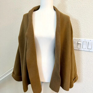 Maeve Anthropologie Structured Thick Shawl Coat w/ Bell Sleeves one sz excellent